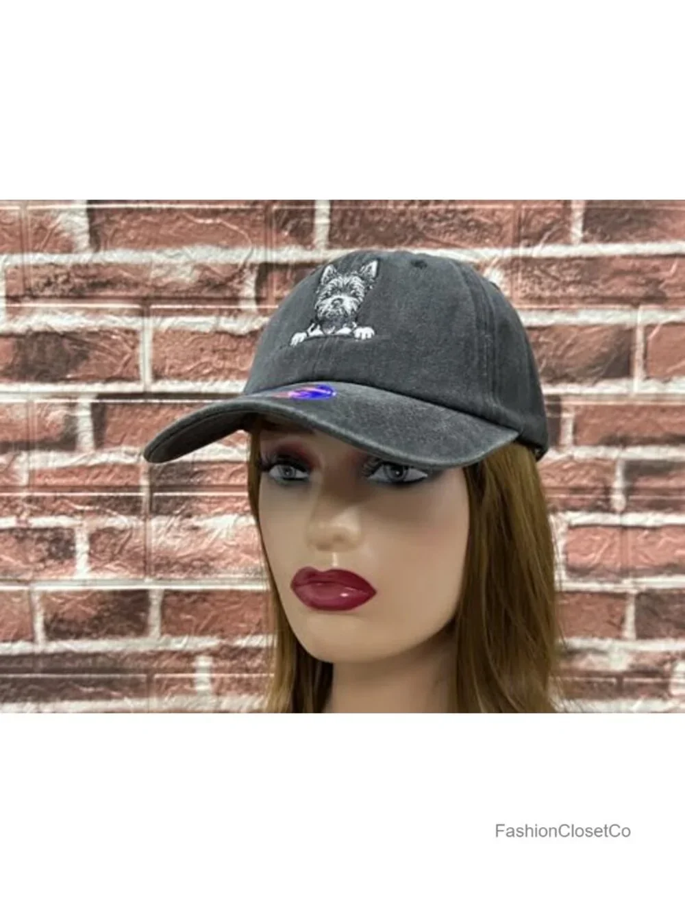 Embroidered Dog Baseball Cap Unisex Dad Hat Adjustable Cotton Twill